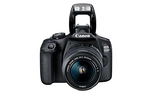Canon EOS 2000D - Cámara réflex de 24.1 MP (CMOS, Escena inteligente automática, 9 puntos AF, filtros creativos, EOS Movie, Full HD LCD 3", WiFi/NFC) negro - Kit con objetivo EF-S 18-55mm IS II