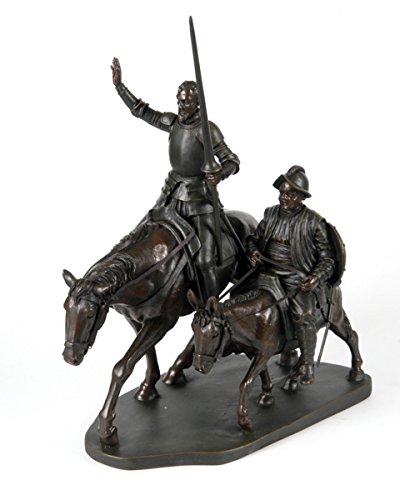 CAPRILO Figura Decorativa Resina Don Quijote y Sancho Panza Figuras Resina. 21 x 12 x 28 cm.