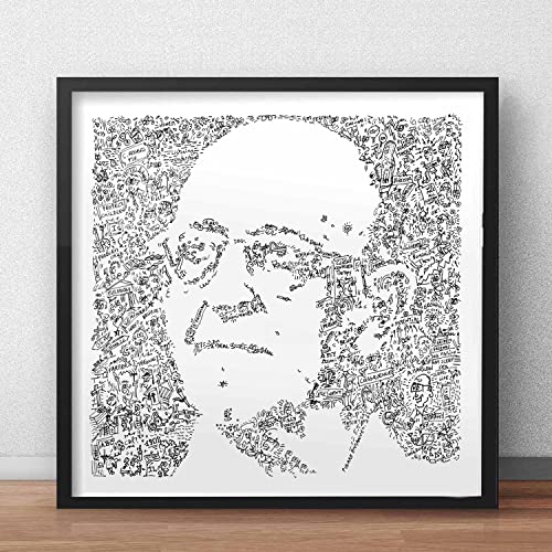 Carl Rogers Retrato i biografía | Vida y detalles del médico psiquiatra dentro de la estampa | cartel psico | regalo ilustrado (50x50cm)