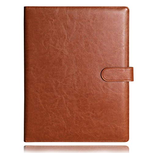 Carpeta A4 Portapapeles Carpetas Bloc de notas con Soporte para Bolígrafos y Compartimentos Internos para bloc de notas, Organizador de Archivos, Con Bolsillo Interior (Marrón)