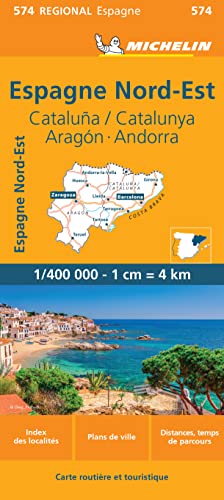 Carte Régionale Espana Noreste : Cataluña / Catalunya, Aragón, Andorra: Wegenkaart Schaal 1 : 400.000