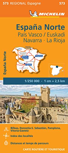 Carte Régionale Espana Norte : Pais Vasco / Euskadi, Navarra, La Rioja: Wegenkaart Schaal 1 : 250.000