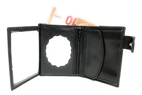 Cartera Portaplaca En Piel Negro para Policía Local, Guardia Civil y Seguridad Privada | Complementos para Hombre de Estilo Atemporal y Elegante Originales