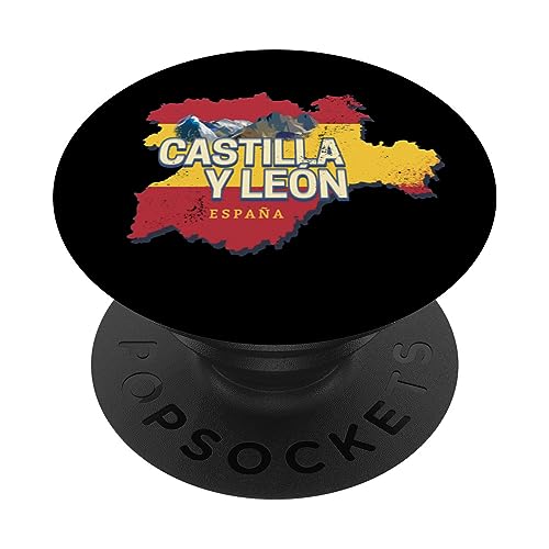 Castilla y León España Retro Región Mapa Recuerdo Vintage PopSockets PopGrip Intercambiable