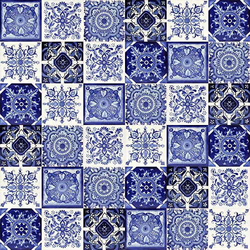 Cerames azulejos de mosaico Talavera Tono - 30 azulejos decorativos de cerámica mexicana para baño, ducha, escaleras, pared posterior de la cocina | azulejos de mexicanos 10,5x10,5 cm