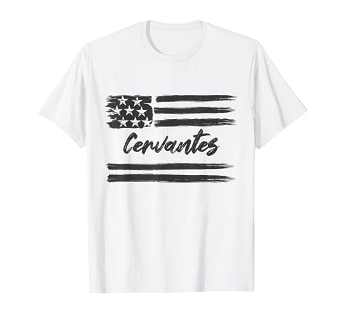 Cervantes - Bandera de Estados Unidos con nombre personalizado, estrellas y rayas Camiseta