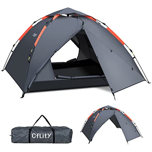 Cflity Tienda de Campaña, 3 Personas, Impermeable de Tres Capa, con 2 Porches Extensibles