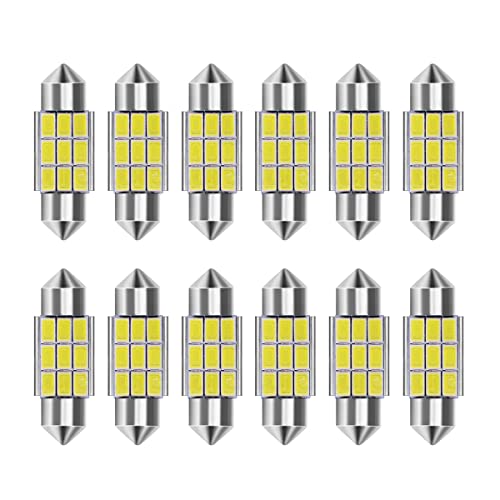 CGEAMDY 12 Lámpara LED Torpedo, Lámpara Torpedo LED Para Luz Interior De Coche, 5630 9SMD LED Blanca Luz Interior De Coche, C5W Lamp Torpedo Para Luces Interiores De Coche, Luz Cortesía (39mm)