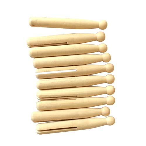 CHILDWEET 10 Piezas De Pinzas De Madera para Ropa Muñeca Pinzas De Madera para Ropa Alfileres De Ropa De Estilo Antiguo Tradicional Palos De Bricolaje Muñeca con Clavija De Madera