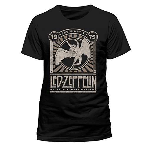 CID Led Zeppelin-Madison Sq Garden Camiseta, Negro, XL para Hombre