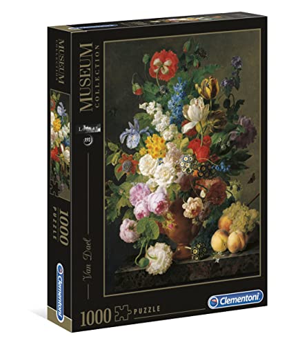 Clementoni - Puzzle adulto 1000 piezas Cuadro Jarrón con Flores, Van Dael, Colección Museo Louvre (31415)
