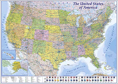 Close Up Póster XXL Mapa EUA 2019 - The United State of America/MAPS IN MINUTESÙ (140cm x 100cm)