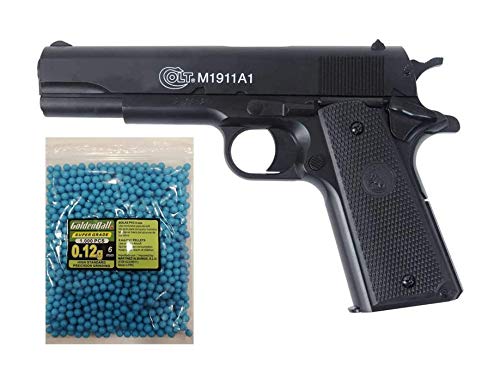 COLT® Lote/Pack NFL Airsoft Pistola 1911 a1 h.p.a. (Joule 0,5) con un tobogán de Metal MAS 1000 Bolas 0.12GR PVC 6mm Valhalla