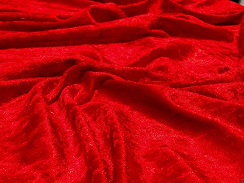 CRS Fur Fabrics Tela, Terciopelo, Rojo, 1Mtr-150cmx100cm