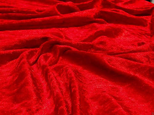 CRS Fur Fabrics Tela, Terciopelo, Rojo, 1Mtr-150cmx100cm
