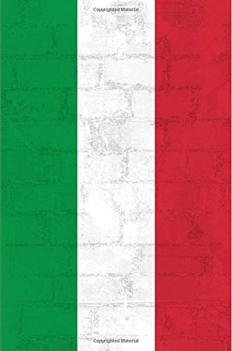Cuaderno Bandera | Italia: Cuaderno a rayas, 120 páginas, 15.2 x 22.9 cm, Tamaño A5, Diario de viaje, Cuaderno para la escuela/oficina