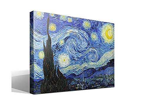 Cuadro Canvas La Noche Estrellada de Vincent Willem Van Gogh - Calidad HQ - 95 x 70