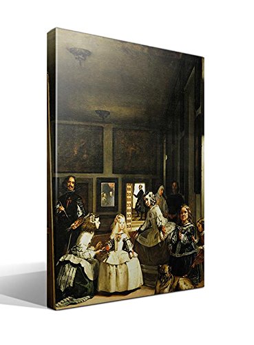 Cuadro wallart - Las Meninas. La Familia de Felipe IV de Diego Rodríguez de Silva y Velázquez - Impresión sobre Lienzo de Algodón 100% - Bastidor de Madera 3x3cm - Ancho: 95cm - Alto: 70cm