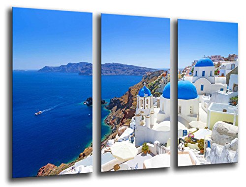 Cuadros Camara Fotográfico Paisaje Santorini, Grecia Tamaño total: 97 x 62 cm XXL, Multicolor