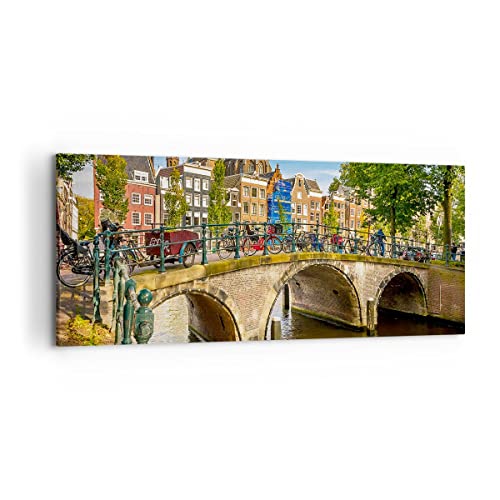 Cuadros Decoracion Salon Ámsterdam arcos arquitectura construcción Lienzos decorativos 120x50cm Cuadro Sobre Lienzo Moderno Dormitorio Cuadros Pared Imágenes Wall Art Prints Grande AB120x50-3173