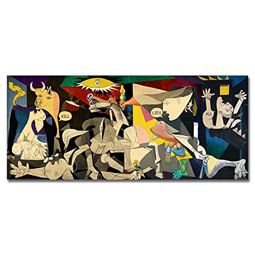 Cuadros y LáMinas Madrid Guernica Art Paintings Reproducciones de obras de arte famosas de Picasso Cuadros de arte de pared para decoración del hogar Mural 70x140cm (28x55in) Sin marco