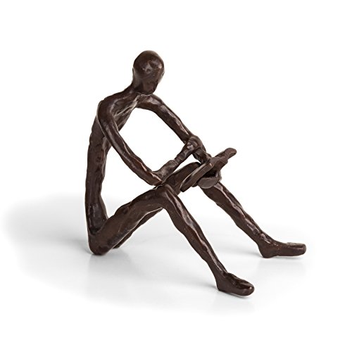 Danya B. ZD14010 - Escultura de bronce de persona leyendo un libro, diseño moderno y elegante, arte de metal, decoración contemporánea para el hogar y la oficina