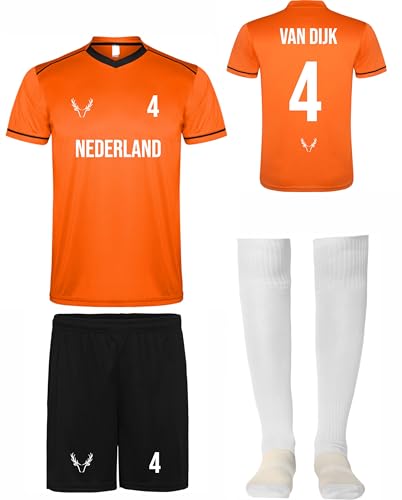 DEKAIN BRAND Equipación de Futbol Frenkie Van Dijk Holanda 4 Incluye pantalón camiseta y medias (12)