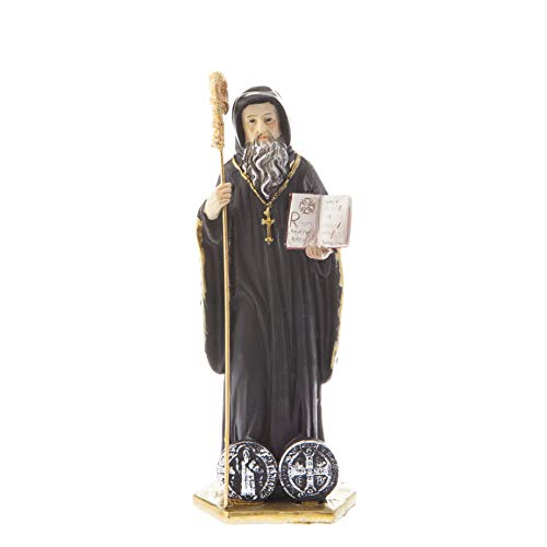 DELL'ARTE Artículos religiosos – Estatua San Benito de Norcia 12 cm