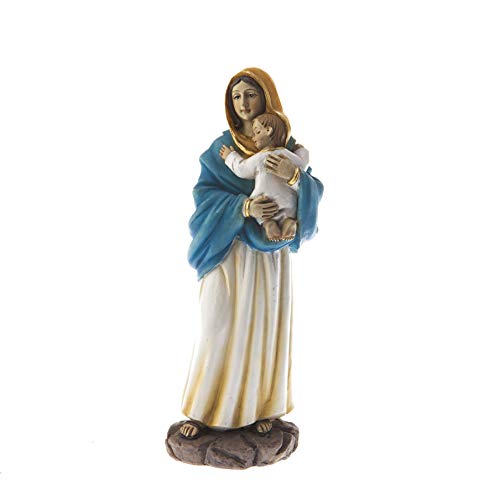 DELL'ARTE - Artículos religiosos - Estatuilla de la Virgen con el Niño, 12 cm