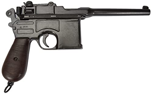 Denix Pistola Alemana Mauser Cal 4,63 1896, Réplica De Arma Falsa Airsoft Unisex Adulto, Negro, Talla Única