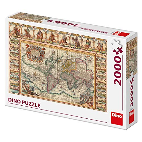 Dino Toys (DINR7) Puzzle histórico Mapa del Mundo 2000 Piezas, Multicolor Toys sro  Dino_561151