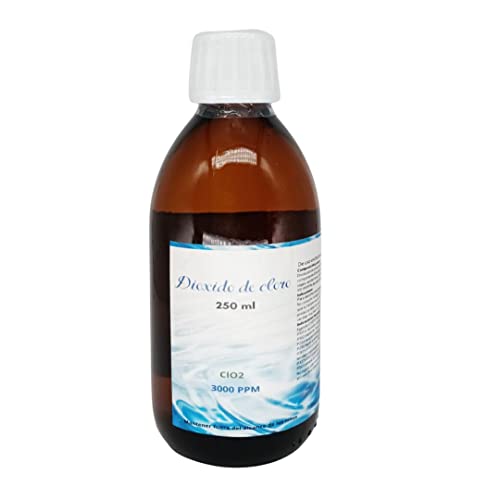 Dióxido de cloro 3000 ppm (250 ml) | CDS | CDL | Máxima calidad | Fabricado en España | Botella de cristal de topacio | Envío 24h GRATIS
