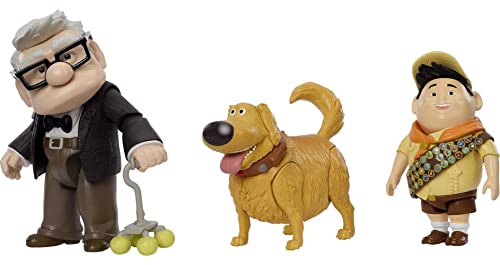 Disney and Pixar Up Storyteller 3 figuras de acción, auténtico regalo de personajes de Carl, Russell y Dug The Dog