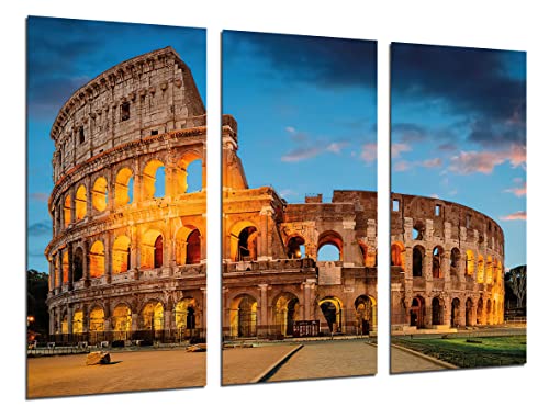 DKORARTE Cuadro Moderno Fotografico Coliseo Romano, Roma, Italia, 7 maravillas del mundo, 97 x 62 cm, ref. 27330