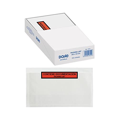 Dohe - Packing List - Sobres de 240x140 mm - 250 unidades - Portadocumentos y autoadhesivos - Material de oficina