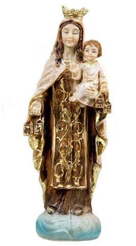 DRW Virgen del Carmen 11 cm Resina con Caja PVC con la Historia 11 cm