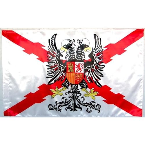 Durabol Bandera de Cruz DE BORGOÑA con Águila Bicéfala -Aguila Bicéfala Cruz de San Andrés150X90 CM Flag Satin …