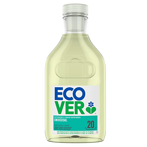 Ecover Detergente universal de hibisco y jazmín (1 L/20 lavados), detergente líquido con ingredientes de origen vegetal, detergente de cuidado para la conservación y protección de la ropa