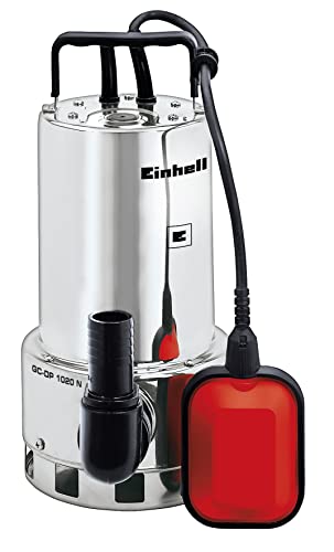 Einhell Bomba sumergible de agua sucia con cable - GC-DP 1020 N - 1.000 W, objetos de Ø20 mm, capacidad de 18.000 l/h, interruptor de flotador, asa de transporte, incl. conector universal