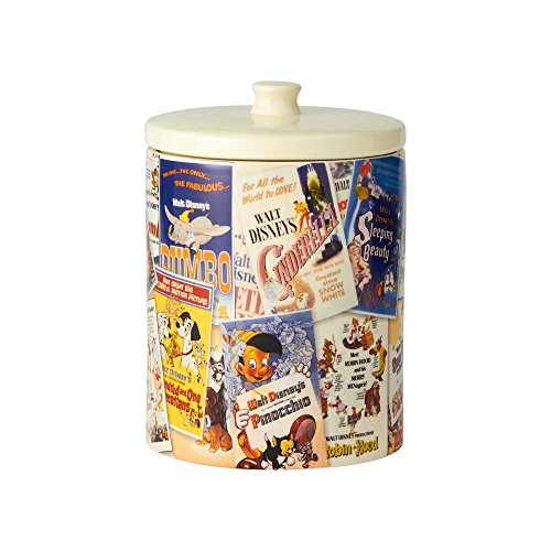 Enesco Ceramics Classic Disney - Tarro de galletas con diseño de película de Disney, 9.25 pulgadas, multicolor