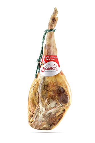 ESCAMEZ - Jamon Serrano ETG Reserva C/P PIEZA, 8-9 KILOS, Premio al mejor Jamón 2020, Curación Superior a 20 Meses. Origen España.