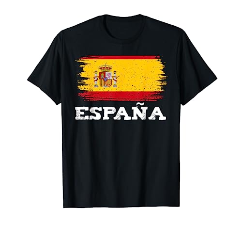España Bandera de España Patria Orgullo Vintage Partidario Animando Camiseta