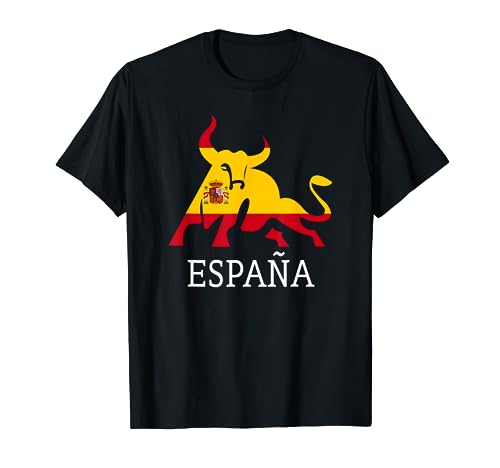 España Bandera Española Souvenir Toro España Bull Silhouette Camiseta