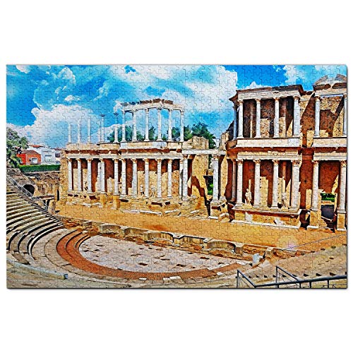 España Teatro Romano Mérida Puzzle 1000 Piezas para Adultos Familia Rompecabezas Recuerdo Turismo Regalo