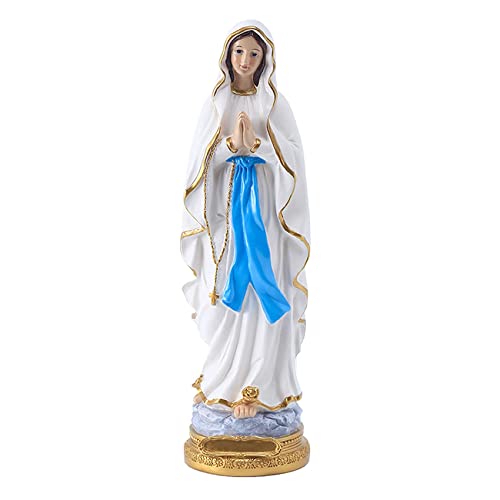 Estatua de la Virgen María de Lourdes, de 30,5 cm de la Virgen María Católica, Figuras de Resina de Regalo católico, adecuadas para decoración Religiosa y del hogar, Relleno de Espacio Interior