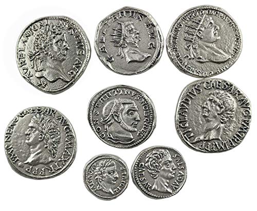 Eurofusioni Monedas Antiguas Romanas chapada Plata - Set 8 Piezas