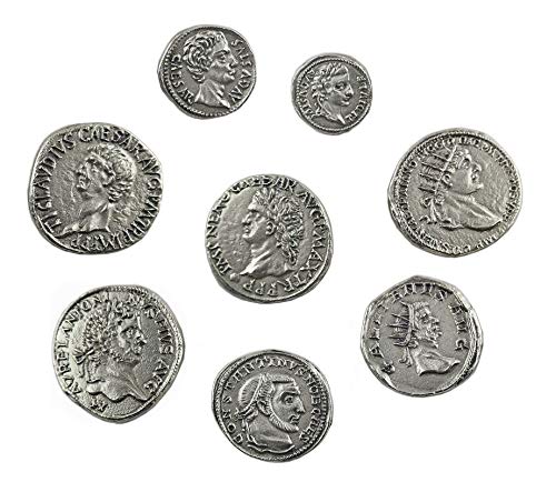 Eurofusioni Monedas Romanas Imperiales chapada Plata - Set 8 Emperadores Antigua Roma