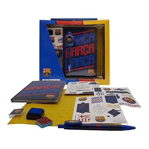 FC BARCELONA - Set de Papelería con Caja, Material Escolar, Accesorio Multicolor, Producto Oficial (CyP Brands)