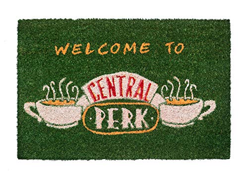 Felpudo Friends - Felpudo entrada casa antideslizante 40 x 60 cm - Alfombra entrada casa exterior Central Perk, Fabricado en fibra de coco - Productos con licencia oficial