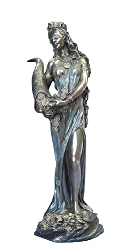 Figura de diosa romana Fortuna (29 cm), diseño de bronce
